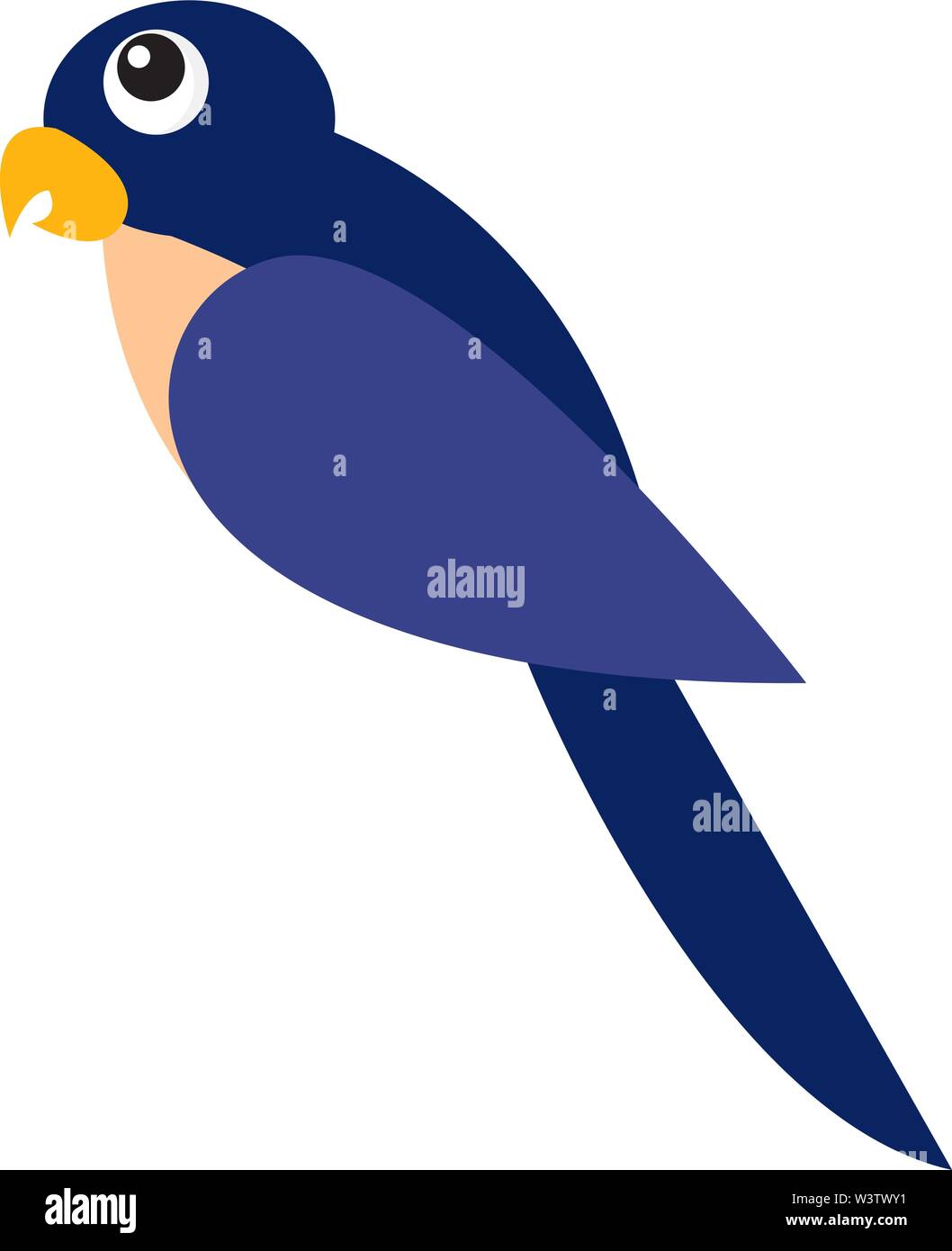 Jolie perroquet bleu, illustration, vecteur sur fond blanc. Illustration de Vecteur