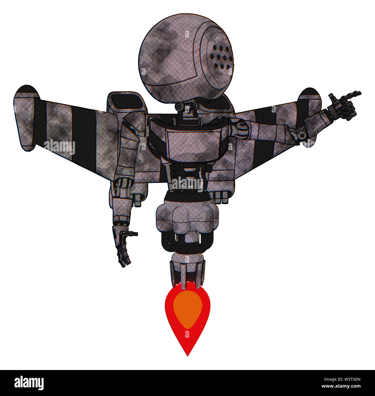 Mech contenant des éléments : matrice de points de lumière, visage, exoshielding la poitrine poitrine ultra-léger exosuit, stellar jet pack de fusée d'aile, Jet Propulsion. Banque D'Images