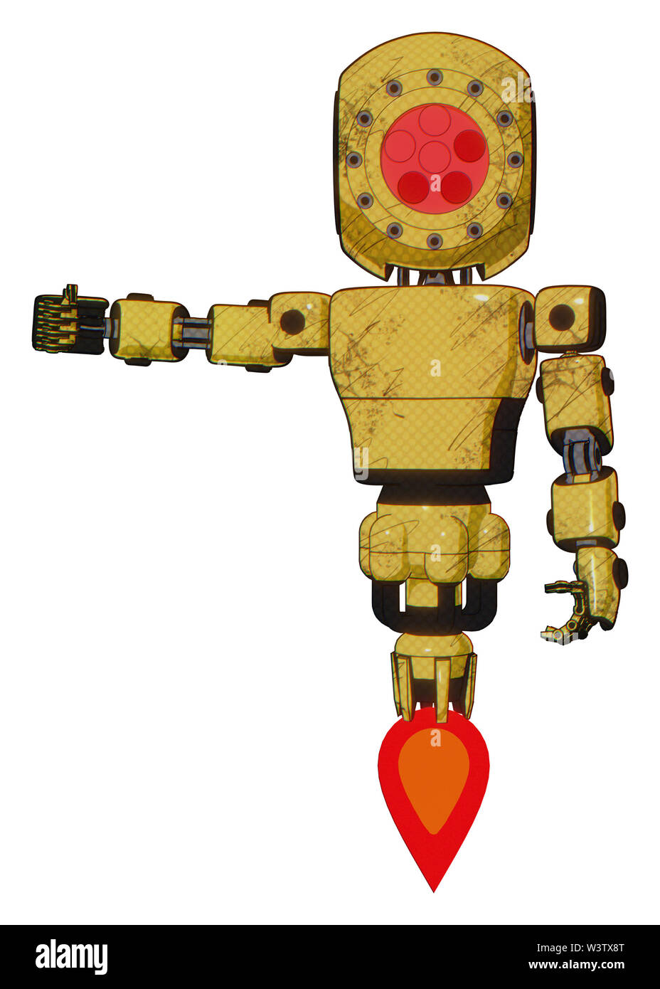 Mech contenant des éléments :, tête ronde cristal laser rouge, lumière, exoshielding exoplate prototype poitrine poitrine, propulsion. Matériau :... Banque D'Images