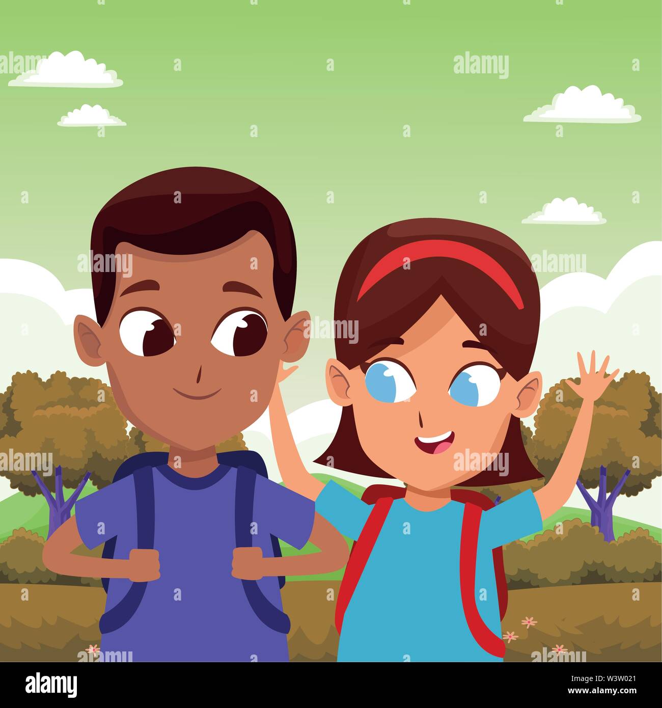 Enfants enfance mignon adorable cartoon Illustration de Vecteur