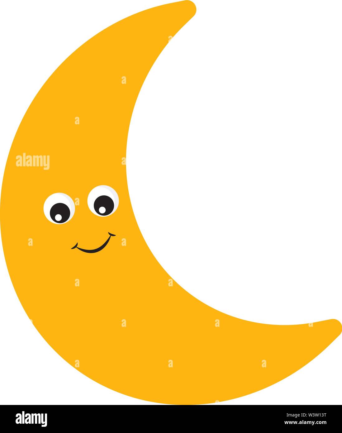 Happy moon, illustration, vecteur sur fond blanc Illustration de Vecteur