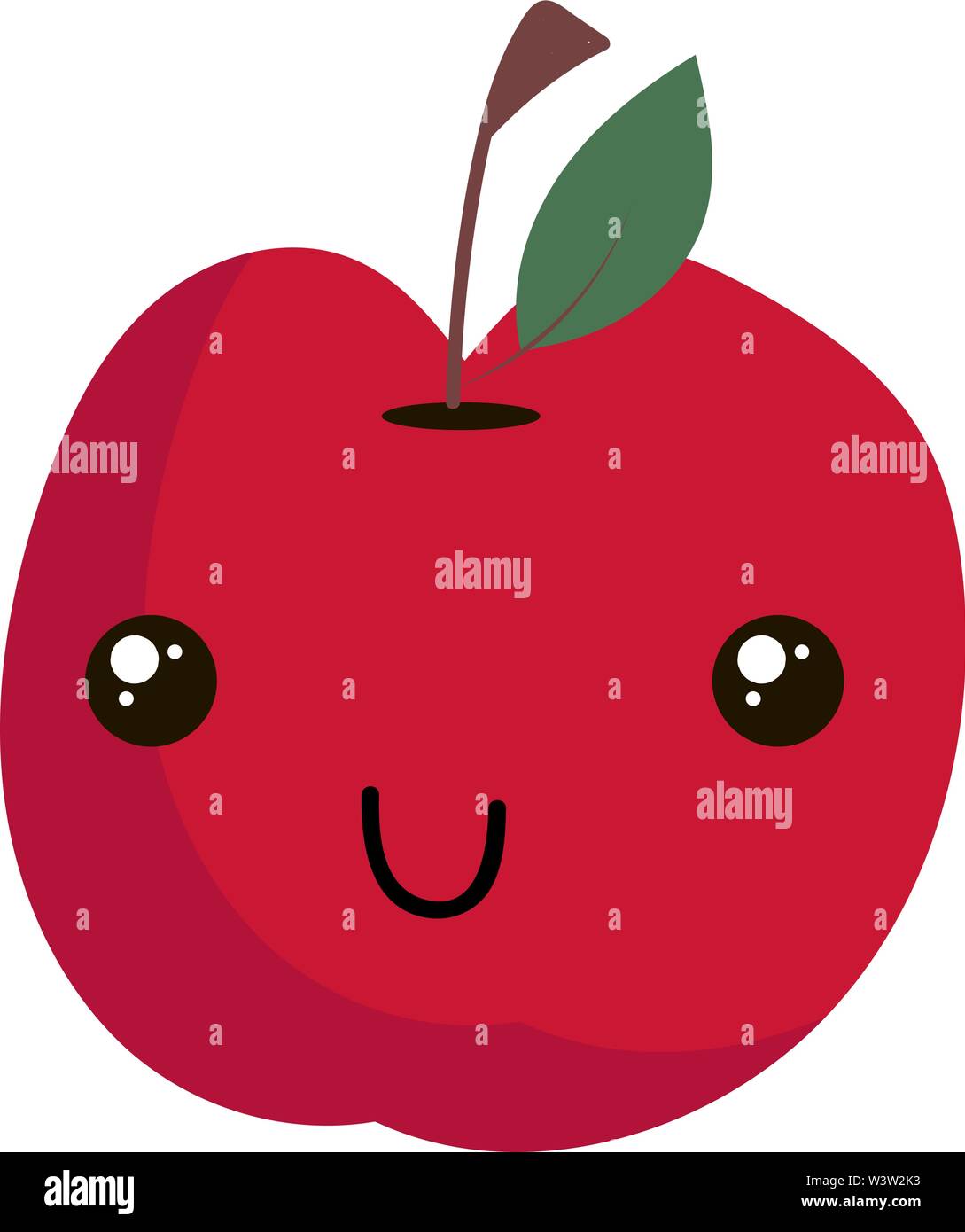 Pomme rouge, laid, vecteur illustration sur fond blanc Illustration de Vecteur