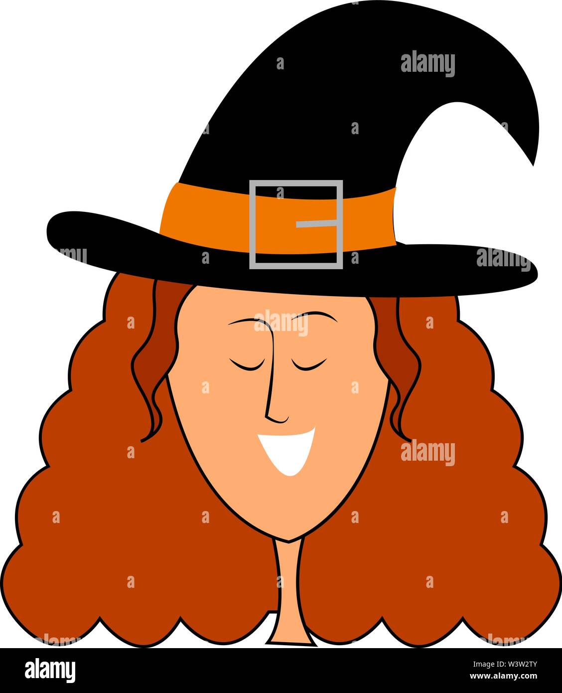 Happy witch, illustration, vecteur sur fond blanc Illustration de Vecteur