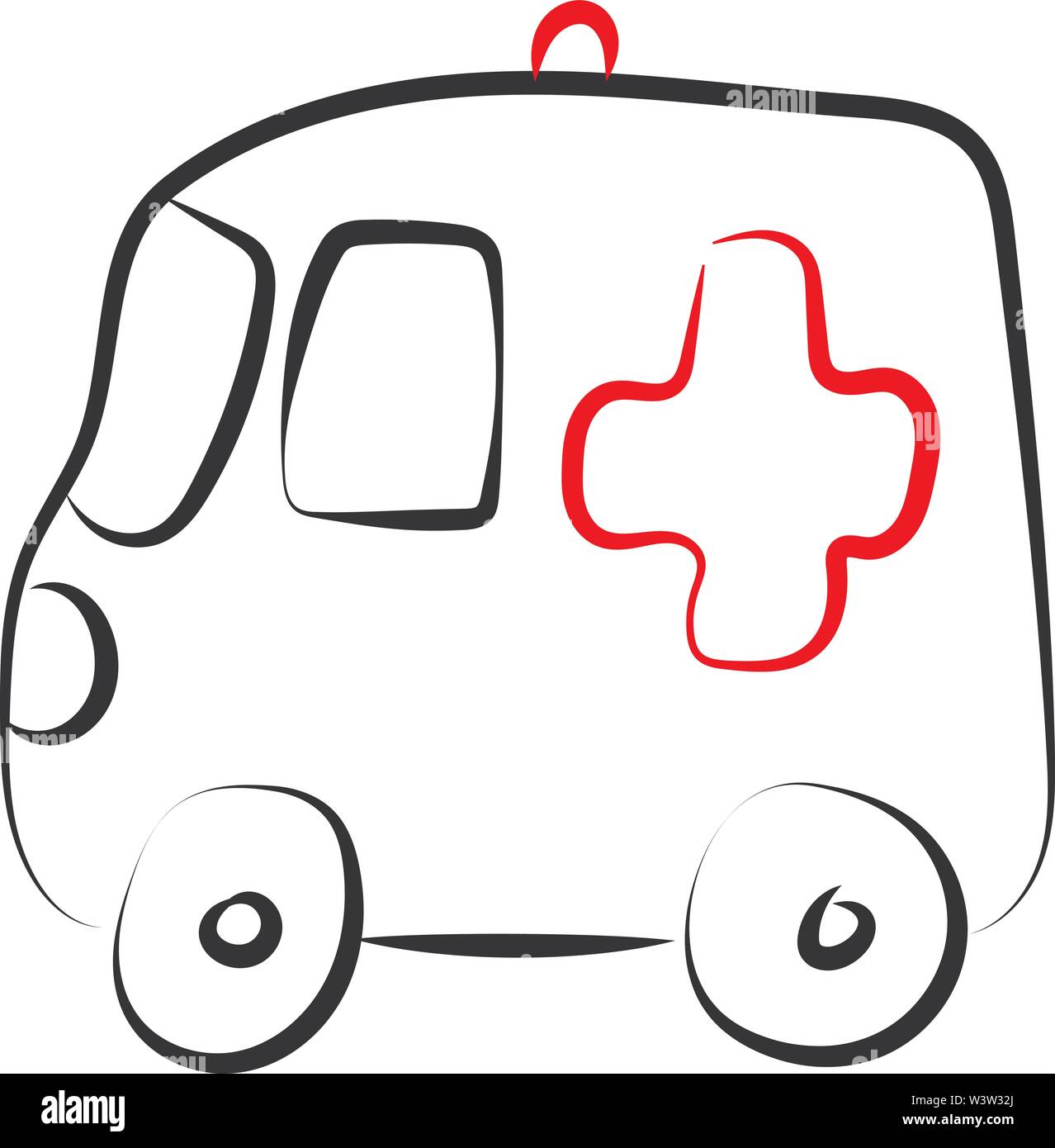 Ambulance dessin, illustration, vecteur sur fond blanc. Illustration de Vecteur
