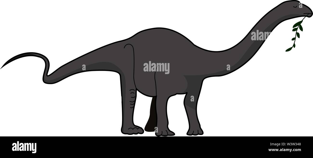 L'alimentation saine, l'Apatosaurus, vector illustration sur fond blanc. Illustration de Vecteur