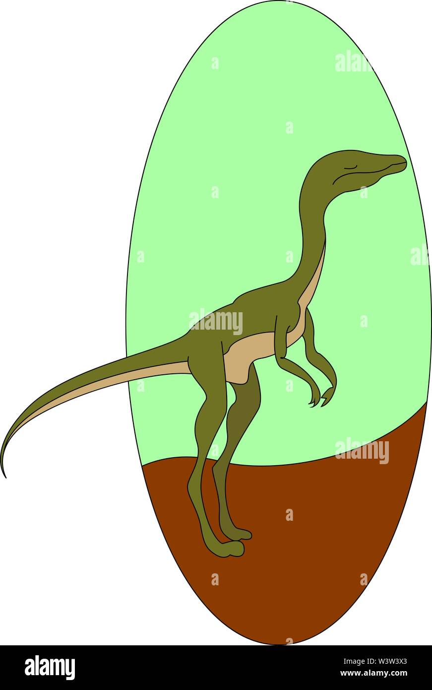 Petit compsognathus, illustration, vecteur sur fond blanc. Illustration de Vecteur