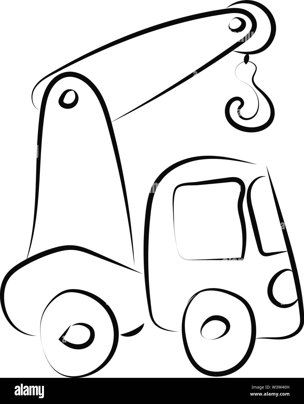 Crane dessin, illustration, vecteur sur fond blanc. Illustration de Vecteur