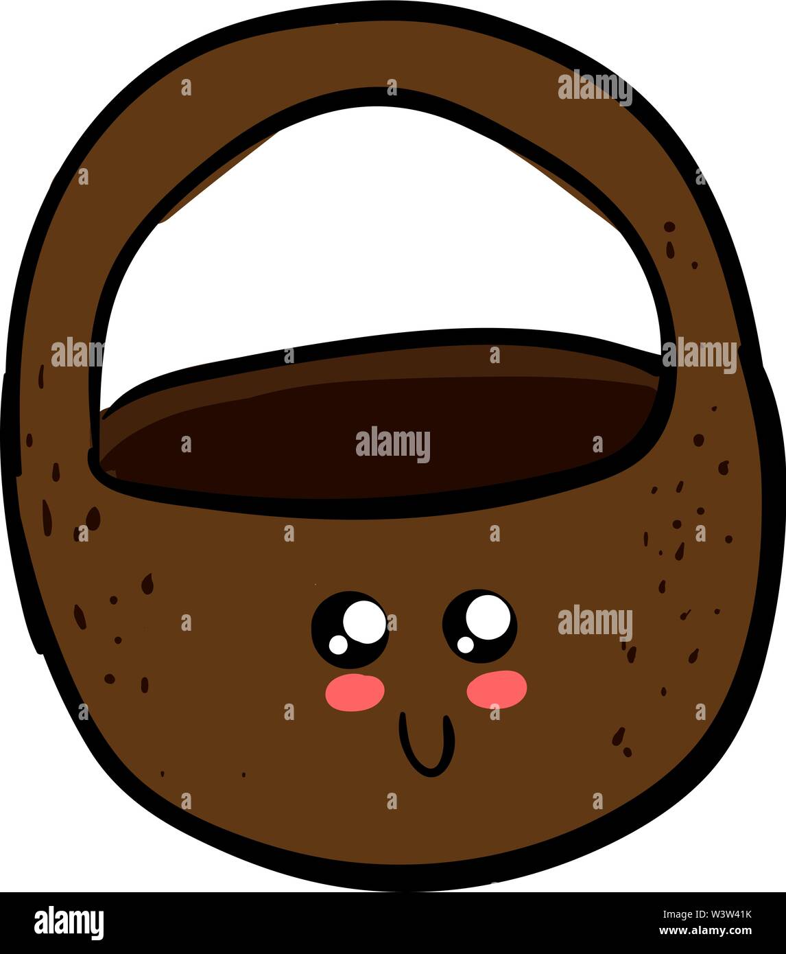 Panier mignon avec les yeux, illustration, vecteur sur fond blanc. Illustration de Vecteur