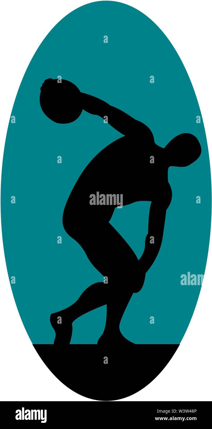 Discobole grec, illustration, vecteur sur fond blanc. Illustration de Vecteur