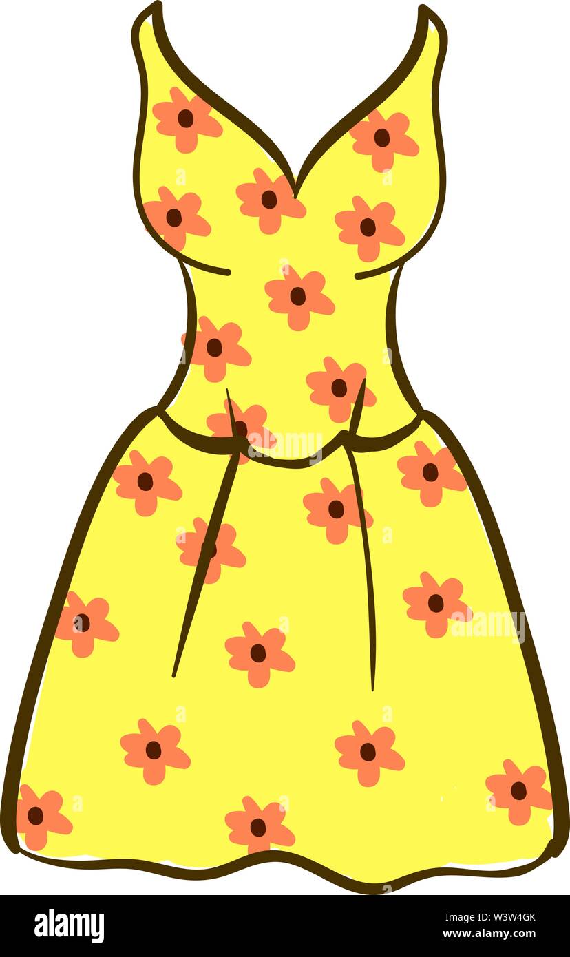 Jupe fille jaune, illustration, vecteur sur fond blanc. Illustration de Vecteur