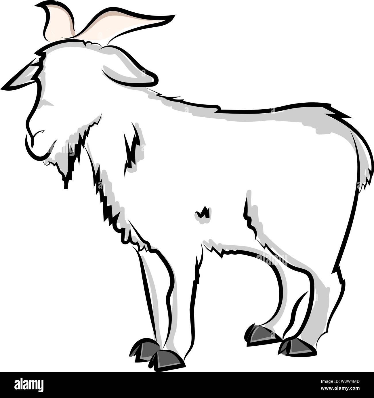 Dessin de chèvre, illustration, vecteur sur fond blanc. Illustration de Vecteur