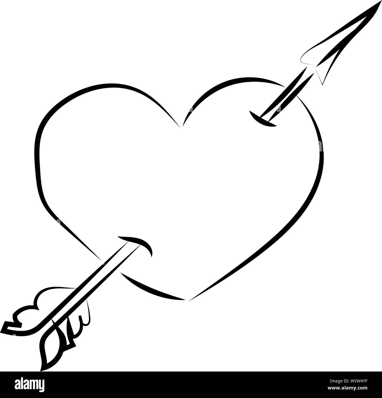 D'un coeur, illustration, vecteur sur fond blanc. Illustration de Vecteur