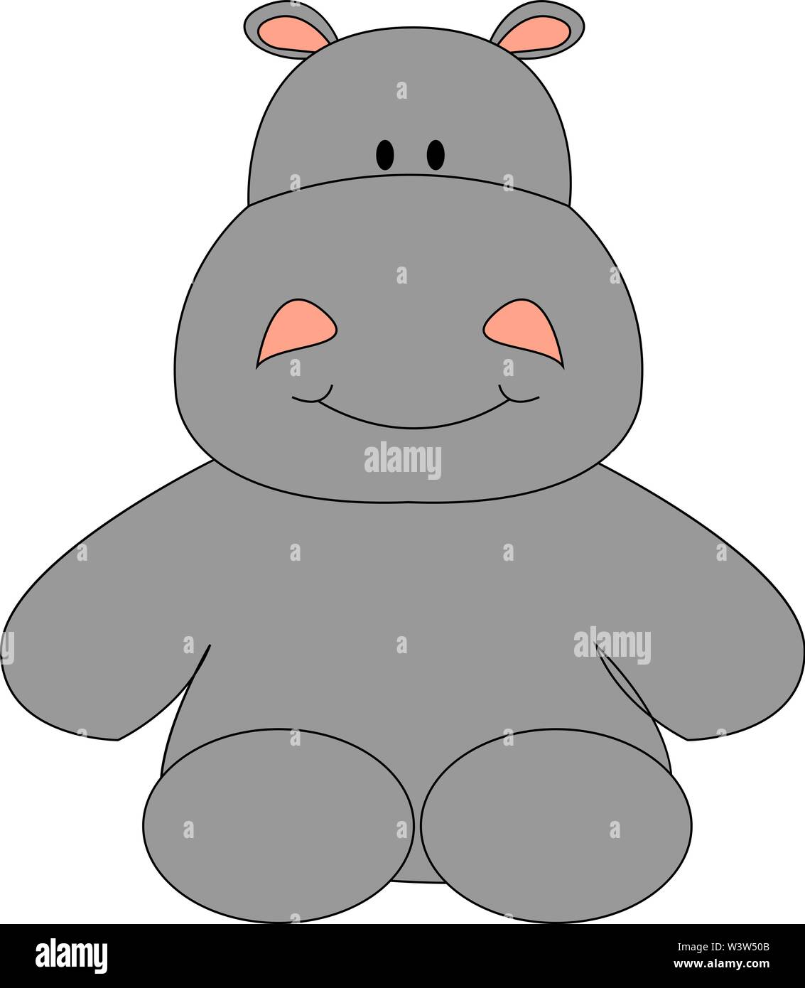 Heureux d'hippopotame, illustration, vecteur sur fond blanc. Illustration de Vecteur