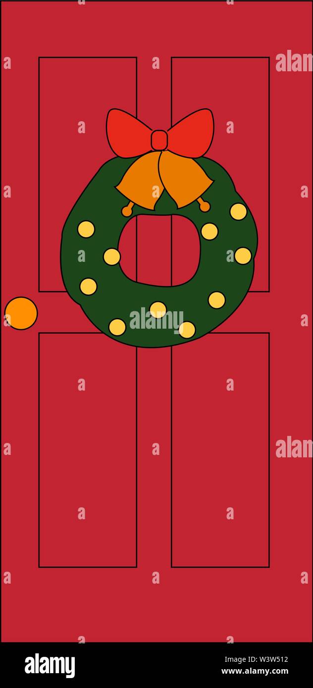 Maison Rouge porte, illustration, vecteur sur fond blanc. Illustration de Vecteur