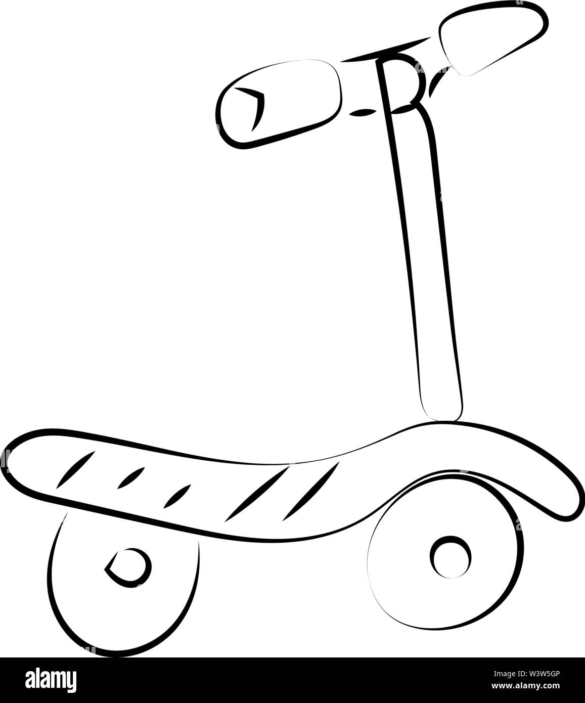 Dessin, illustration, Scooter vecteur sur fond blanc. Illustration de Vecteur