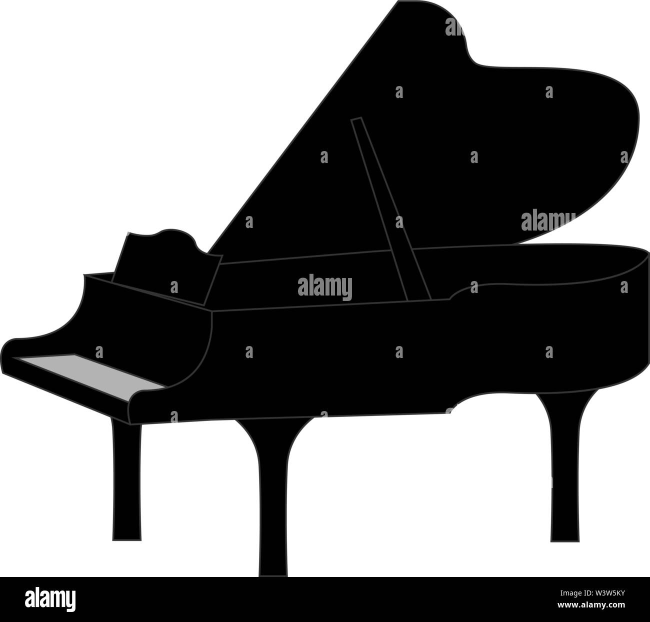 Piano noir, illustration, vecteur sur fond blanc. Illustration de Vecteur