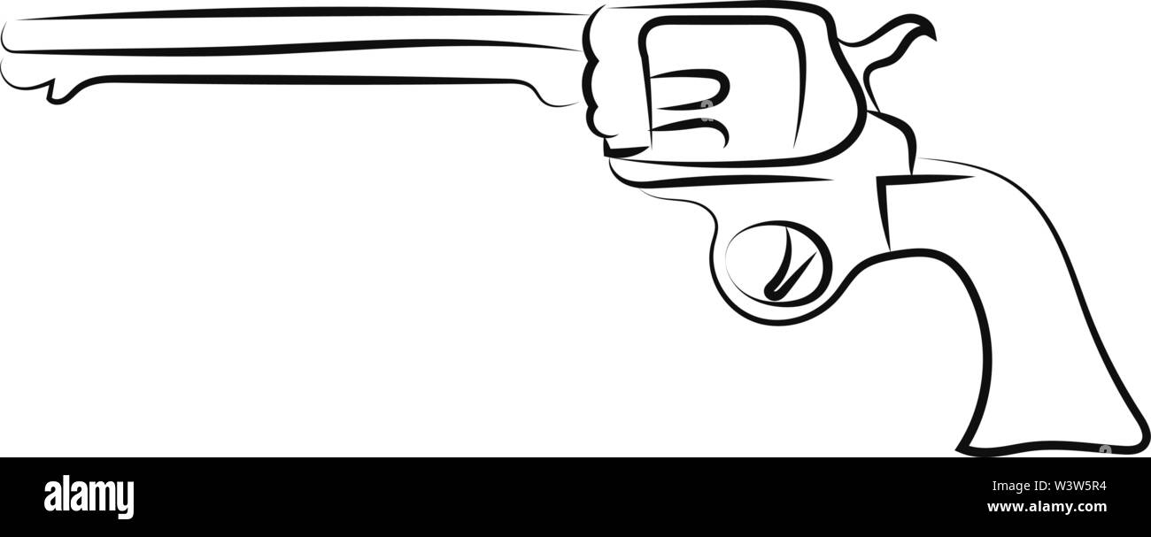 Ancienne rétro pistol, illustration, vecteur sur fond blanc. Illustration de Vecteur