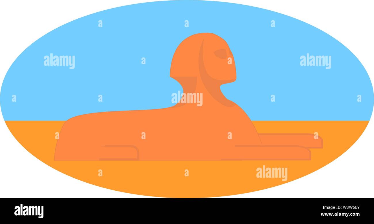 Sphinx dans désert, vecteur, illustration sur fond blanc. Illustration de Vecteur