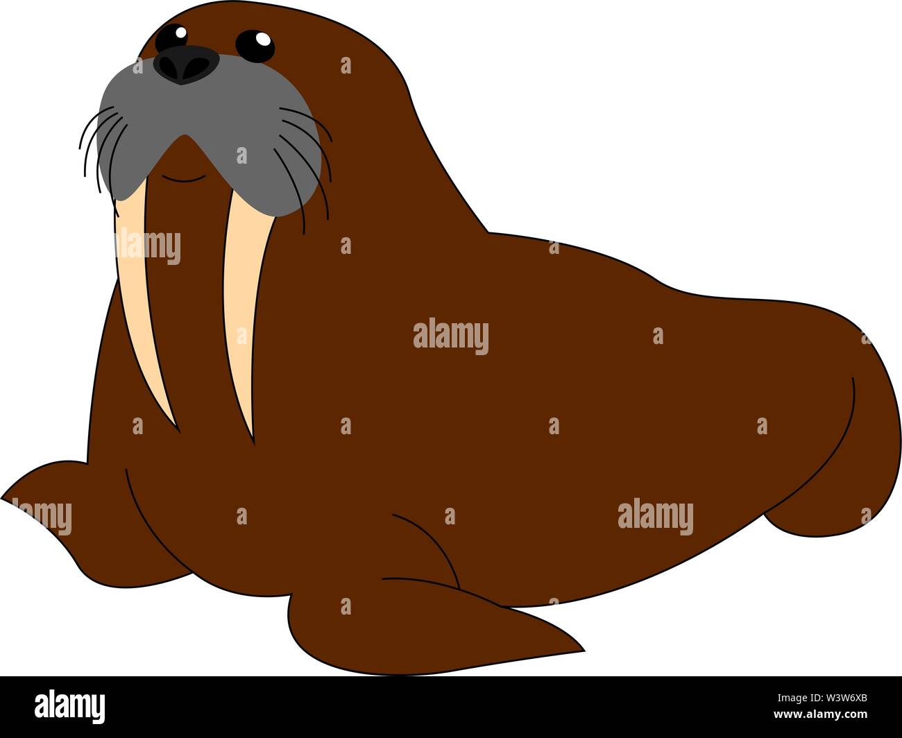 Big Brown, Morse, vecteur illustration sur fond blanc. Illustration de Vecteur