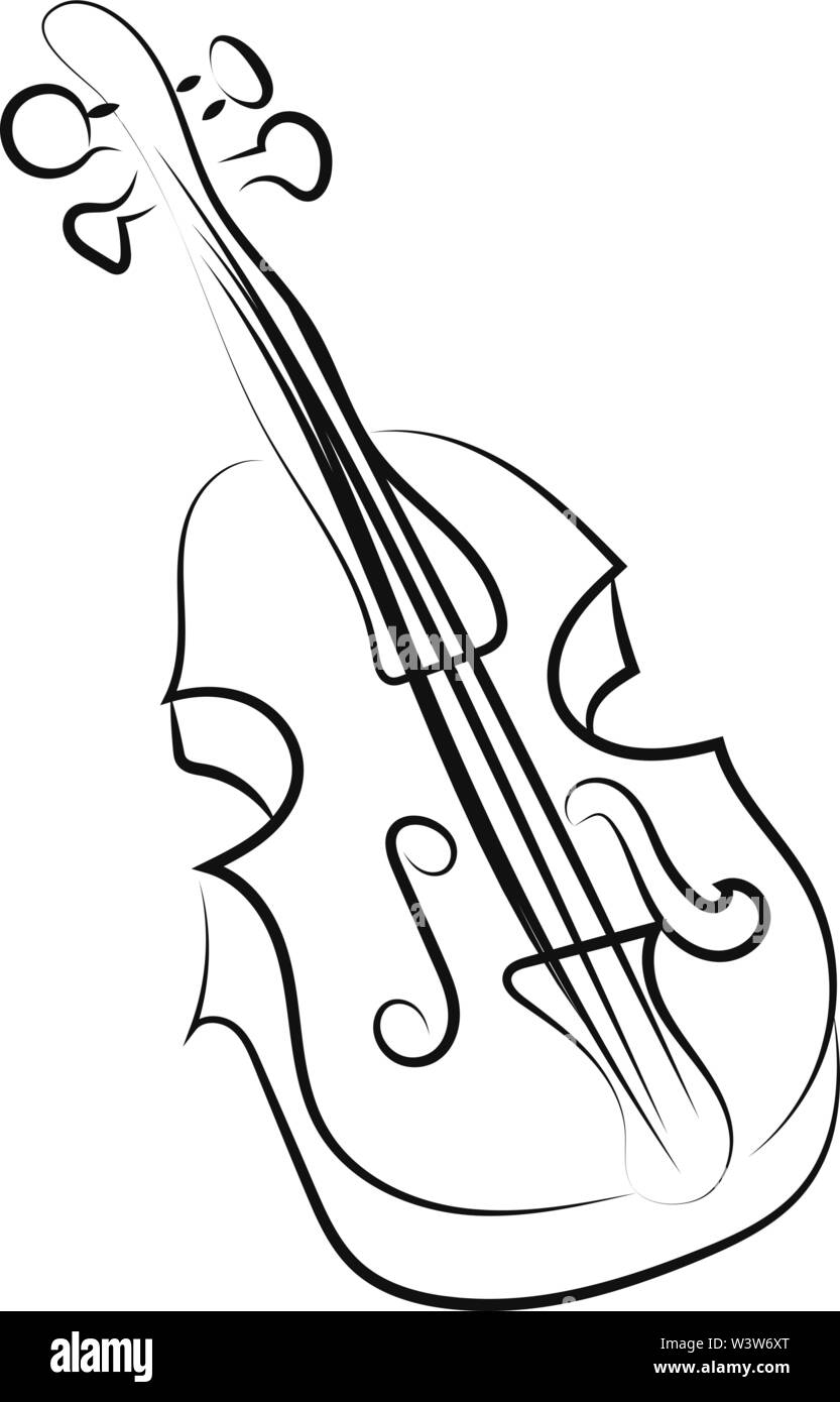 Dessin de violon, illustration, vecteur sur fond blanc. Illustration de Vecteur