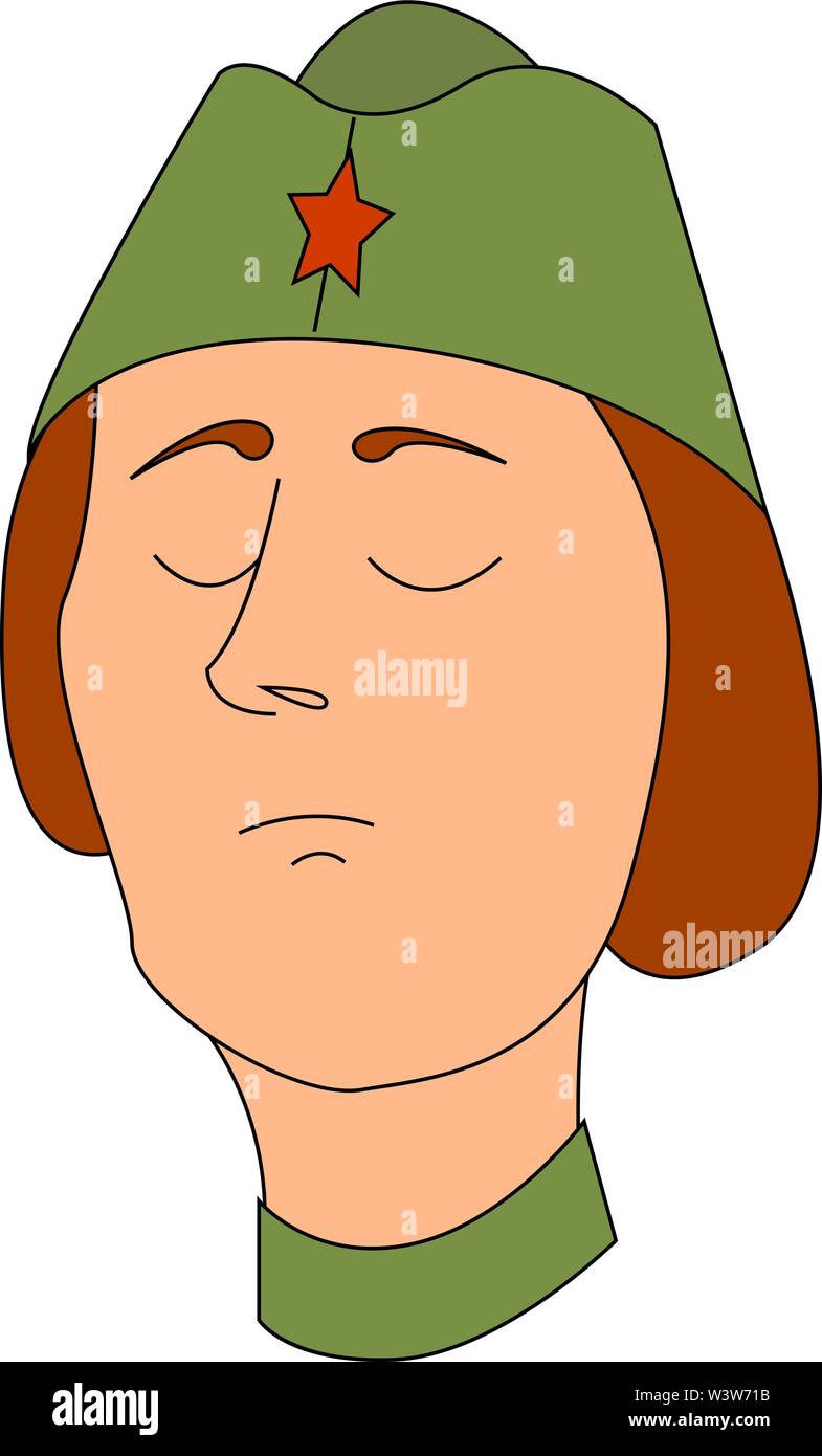 Femme Soldat avec chapeau, illustration, vecteur sur fond blanc. Illustration de Vecteur