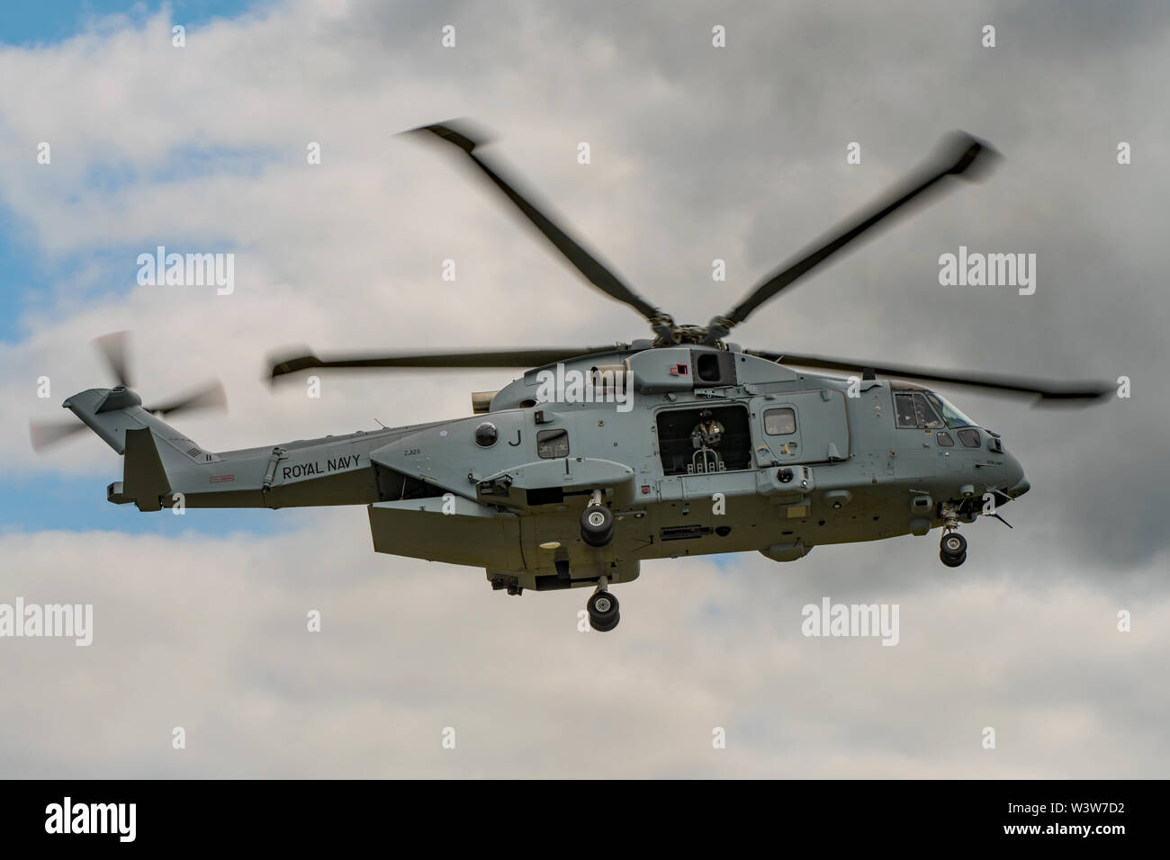 La Marine royale hélicoptère Merlin HC4 ont pris part à la manifestation à l'assaut du commando Yeovilton Royaume-uni tiendra la Journée de l'air, le 13 juillet 2019. Banque D'Images