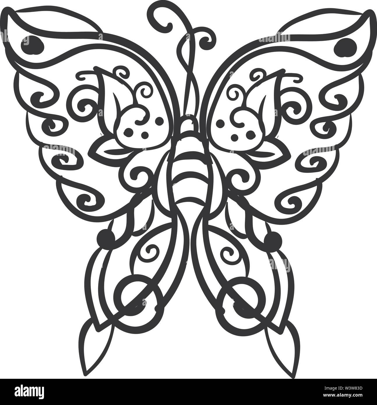 Dessin De Papillon Au Crayon Dessin de papillon Banque d'images vectorielles - Alamy