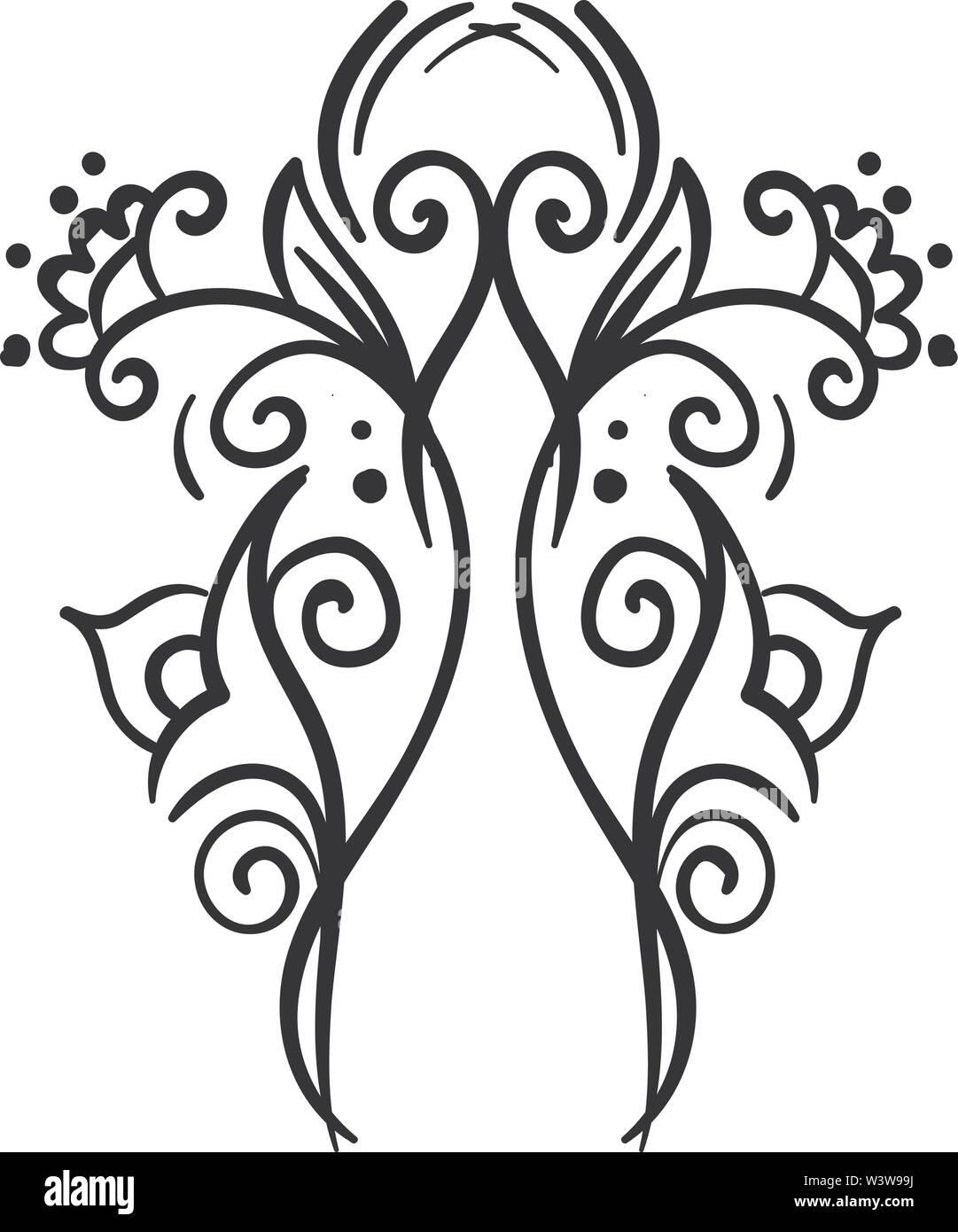 Fleurs créatif dessin, illustration, vecteur sur fond blanc. Illustration de Vecteur