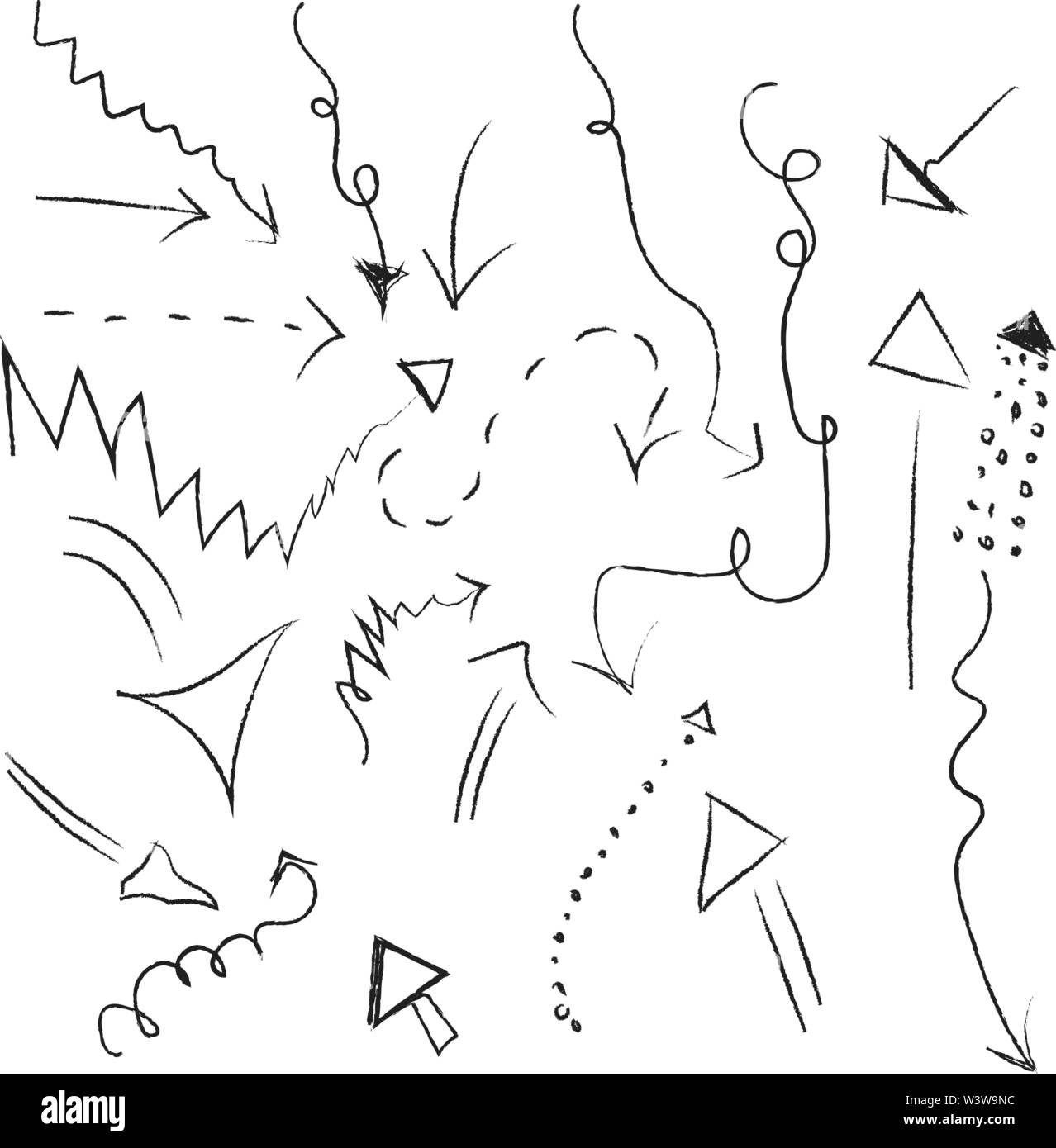 Handdrawing flèches, illustration, vecteur sur fond blanc. Illustration de Vecteur