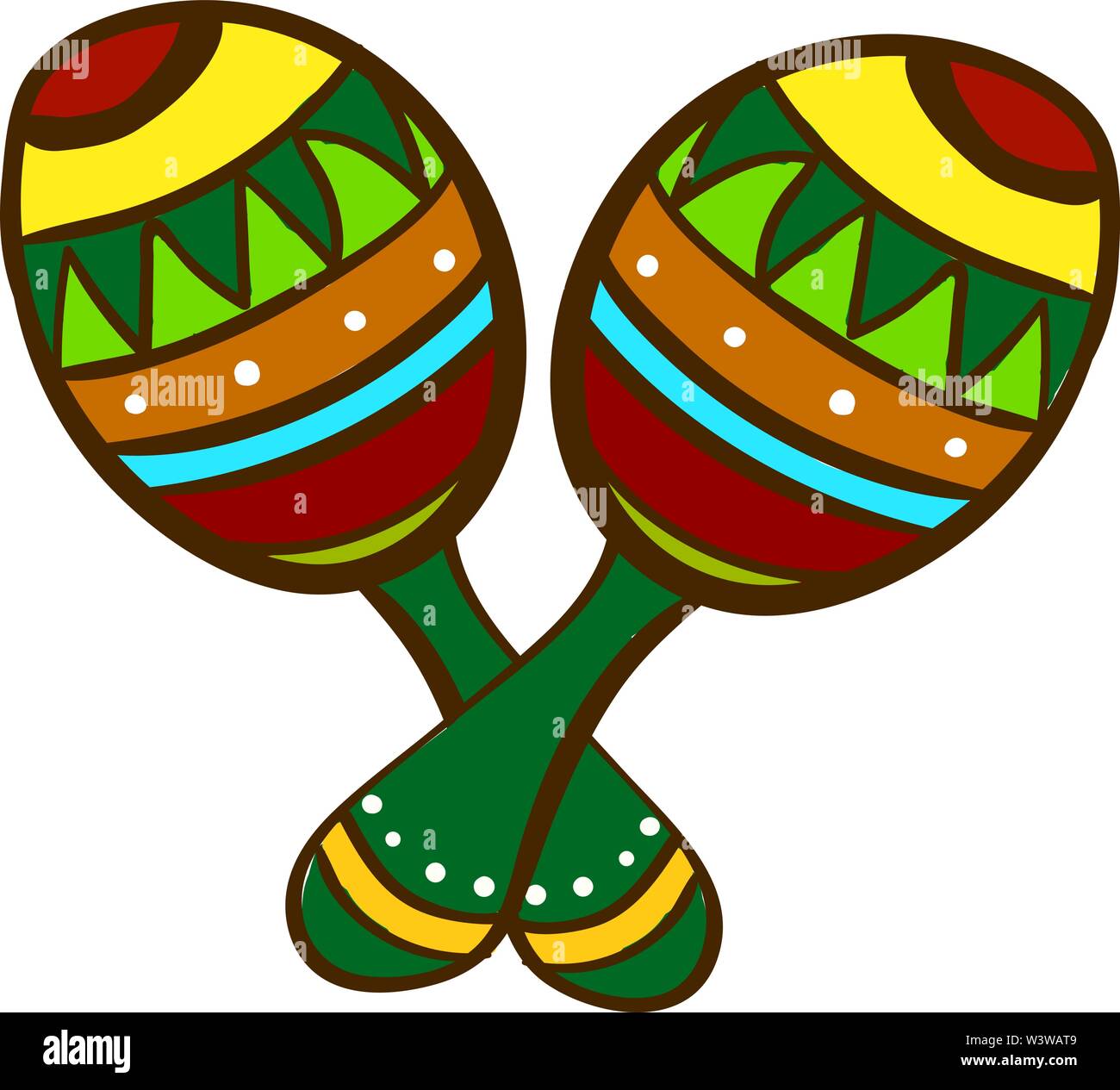 Maracas du Mexique, illustration, vecteur sur fond blanc. Illustration de Vecteur