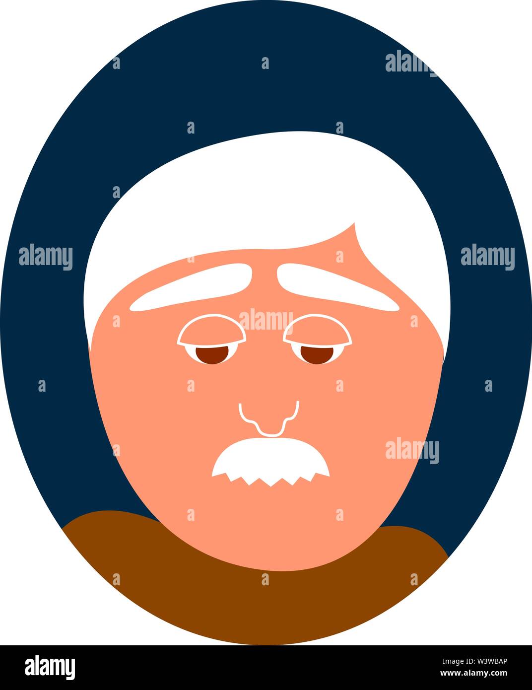 Vieil Homme avec moustache, illustration, vecteur sur fond blanc. Illustration de Vecteur