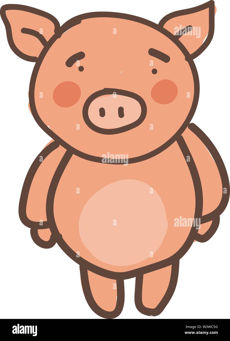 Triste petit cochon, illustration, vecteur sur fond blanc. Illustration de Vecteur Triste petit cochon, illustration, vecteur sur fond blanc. Illustration de Vecteur