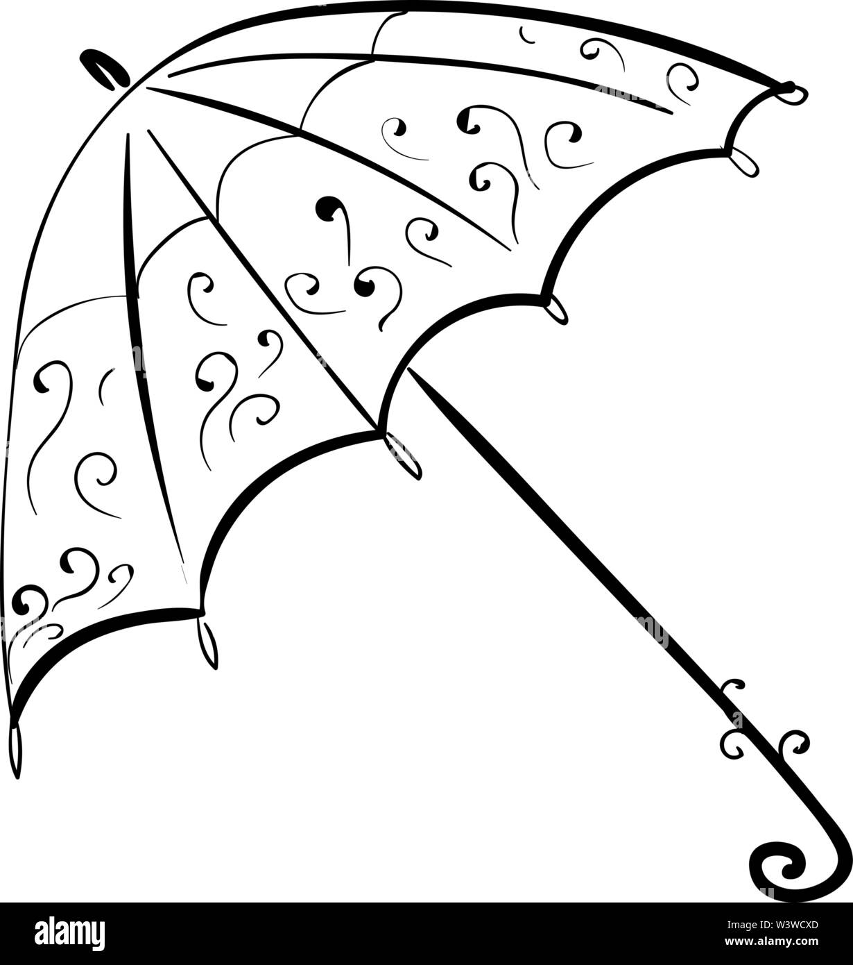 Dessin, illustration, parapluie vecteur sur fond blanc. Illustration de Vecteur