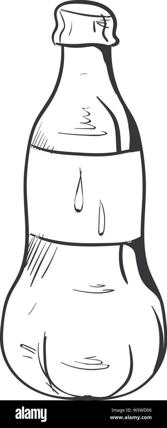 Bouteille d'eau, de dessin vectoriel, illustration sur fond blanc. Illustration de Vecteur