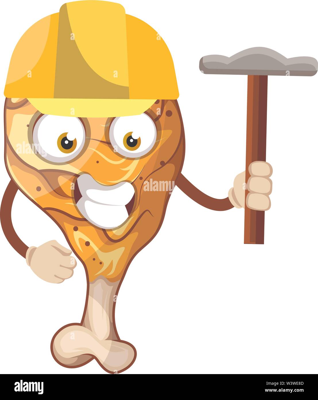 Fried chicken leg en tant que travailleur de la construction, de l'illustration vectorielle, sur fond blanc. Illustration de Vecteur Fried chicken leg en tant que travailleur de la construction, de l'illustration vectorielle, sur fond blanc. Illustration de Vecteur