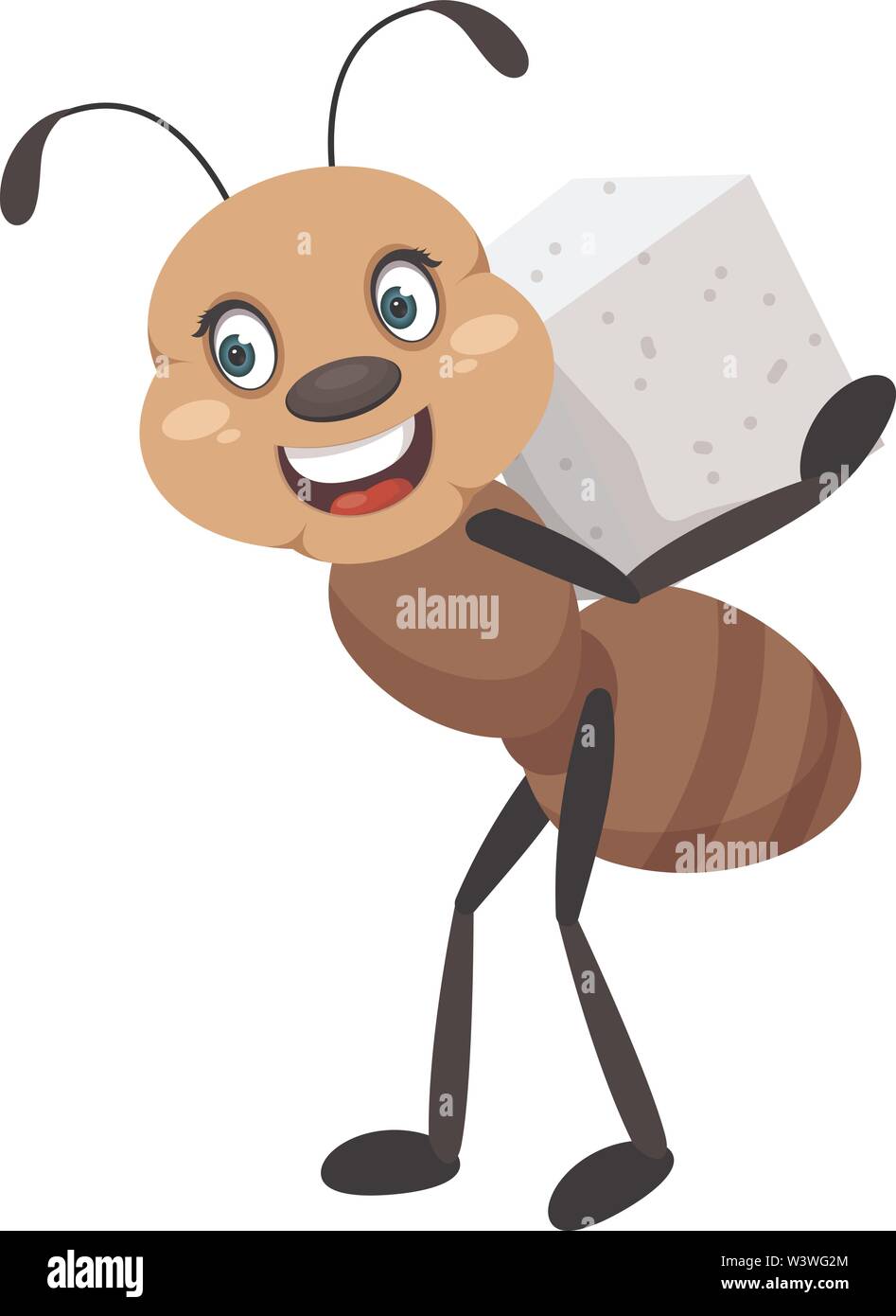 Ant avec le sucre, l'illustration, vecteur sur fond blanc. Illustration de Vecteur