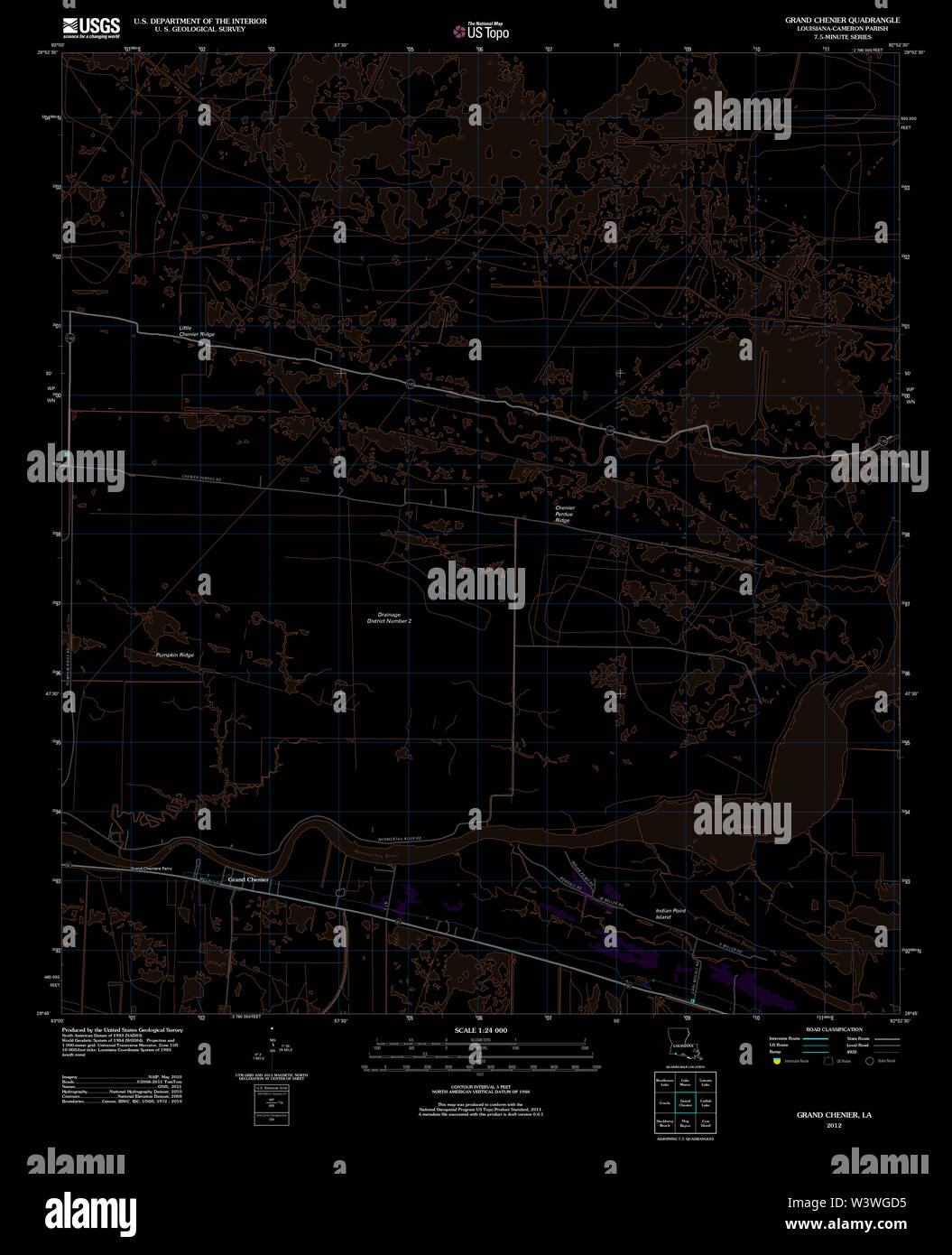 Carte de grand chenier louisiane Banque de photographies et d’images à