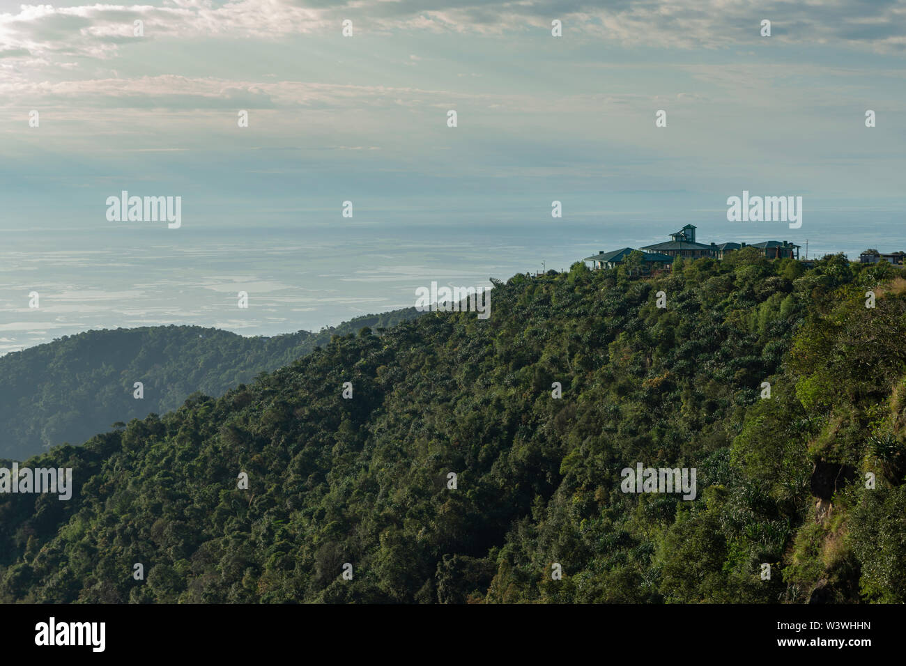 Vue lointaine du Bangladesh près des plaines,Haïfa,Inde Meghalaya Banque D'Images