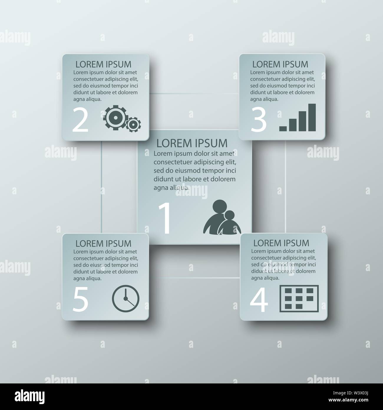 Conception infographique carrés sur le fond gris. Fichier vectoriel EPS 10. Illustration de Vecteur