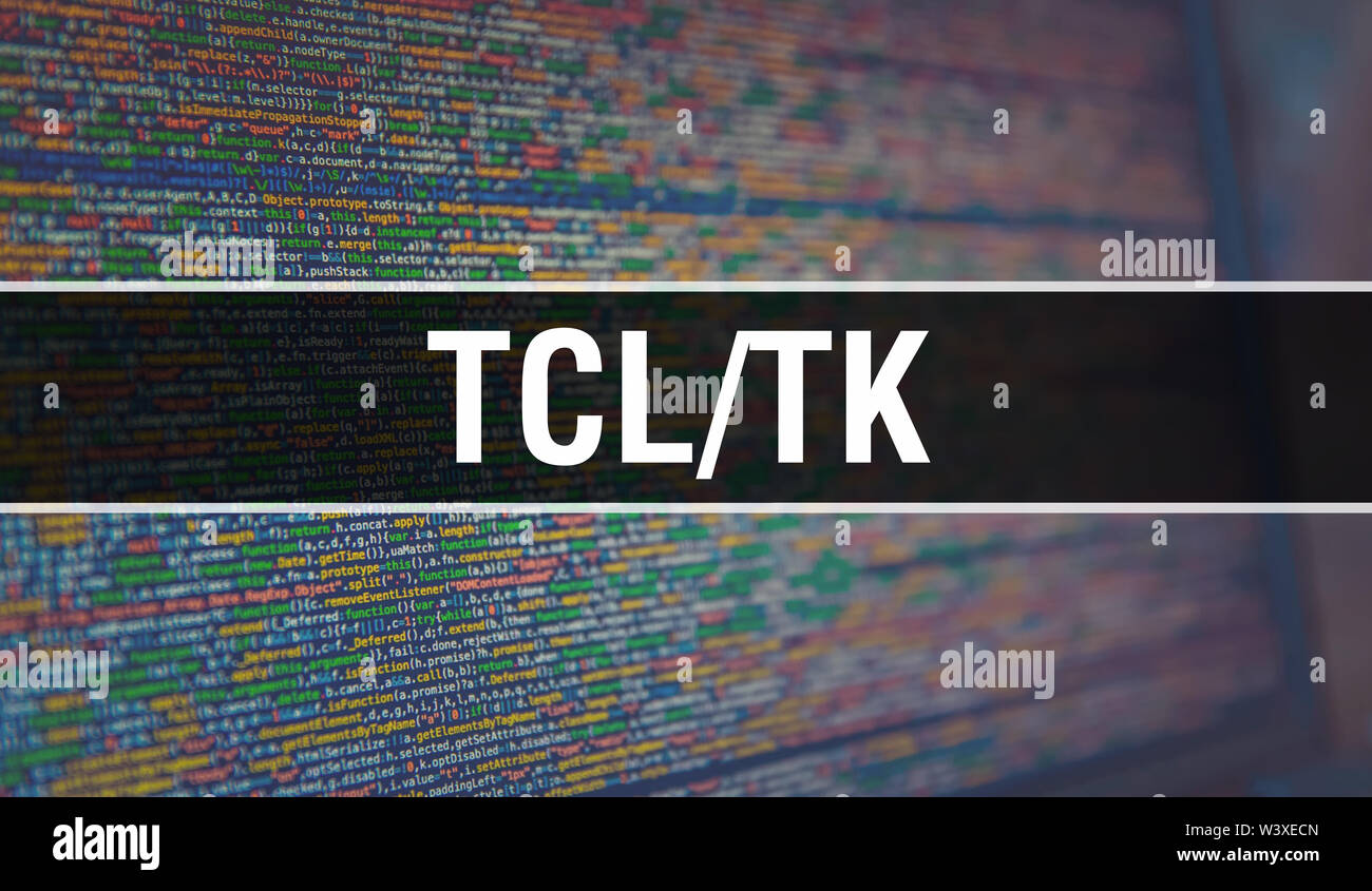 Tcl/Tk avec code binaire de la technologie numérique. Résumé fond avec le  code du programme et Tcl/Tk. La technologie de codage et de programmation  de l'arrière-plan Photo Stock - Alamy