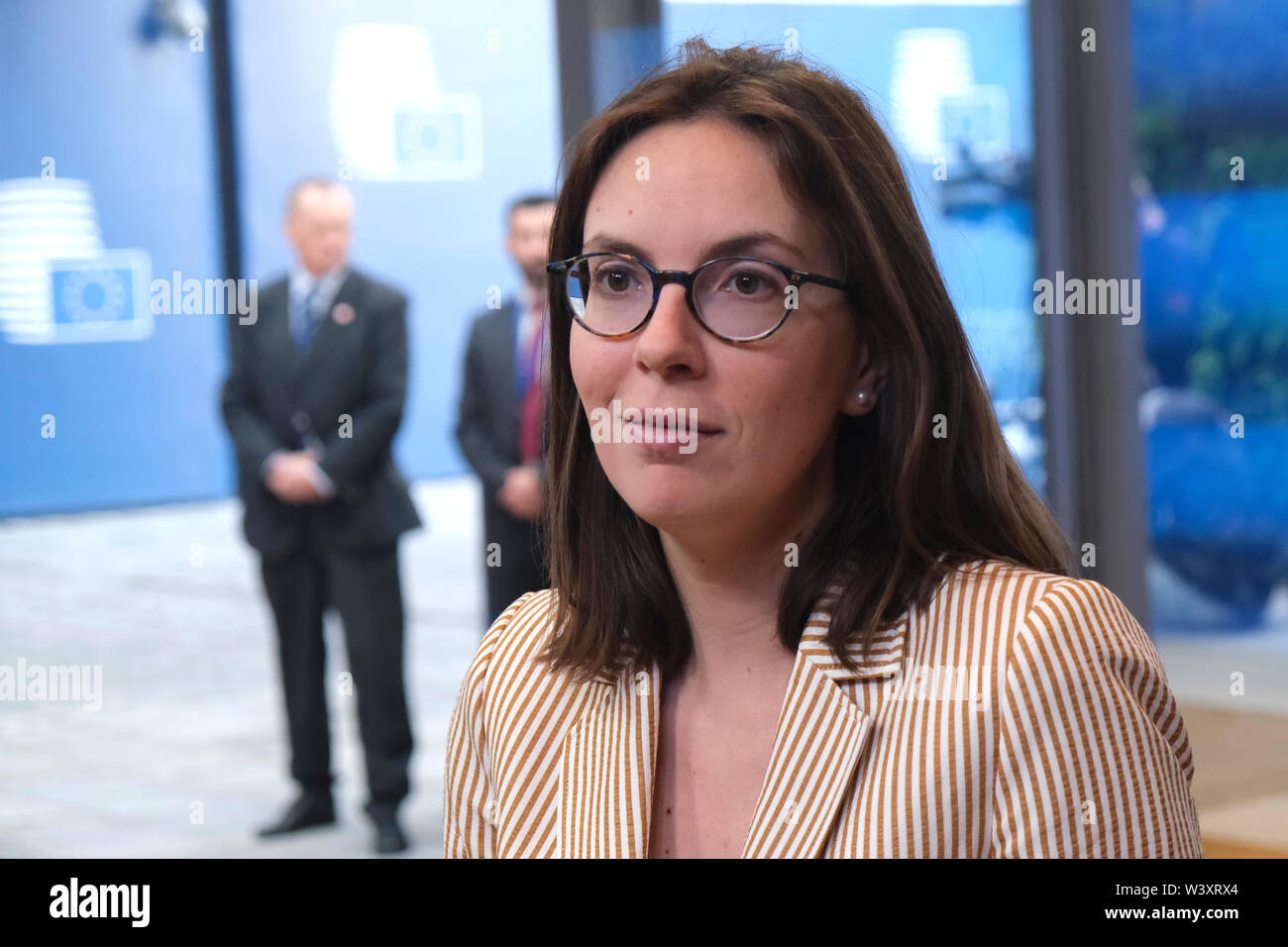 Bruxelles, Belgique. 18 juillet 2019. Amélie de Montchalin, Frances Secrétaire d'État aux affaires européennes de l'Union européenne assiste à un Conseil "Affaires générales". Credit : ALEXANDROS MICHAILIDIS/Alamy Live News Crédit : ALEXANDROS MICHAILIDIS/Alamy Live News Banque D'Images
