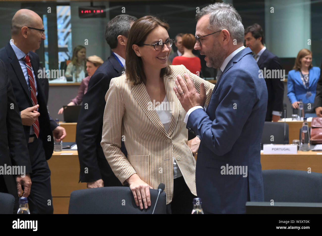 Bruxelles, Belgique. 18 juillet 2019. Amélie de Montchalin, Frances Secrétaire d'État aux affaires européennes de l'Union européenne assiste à un Conseil "Affaires générales". Credit : ALEXANDROS MICHAILIDIS/Alamy Live News Banque D'Images