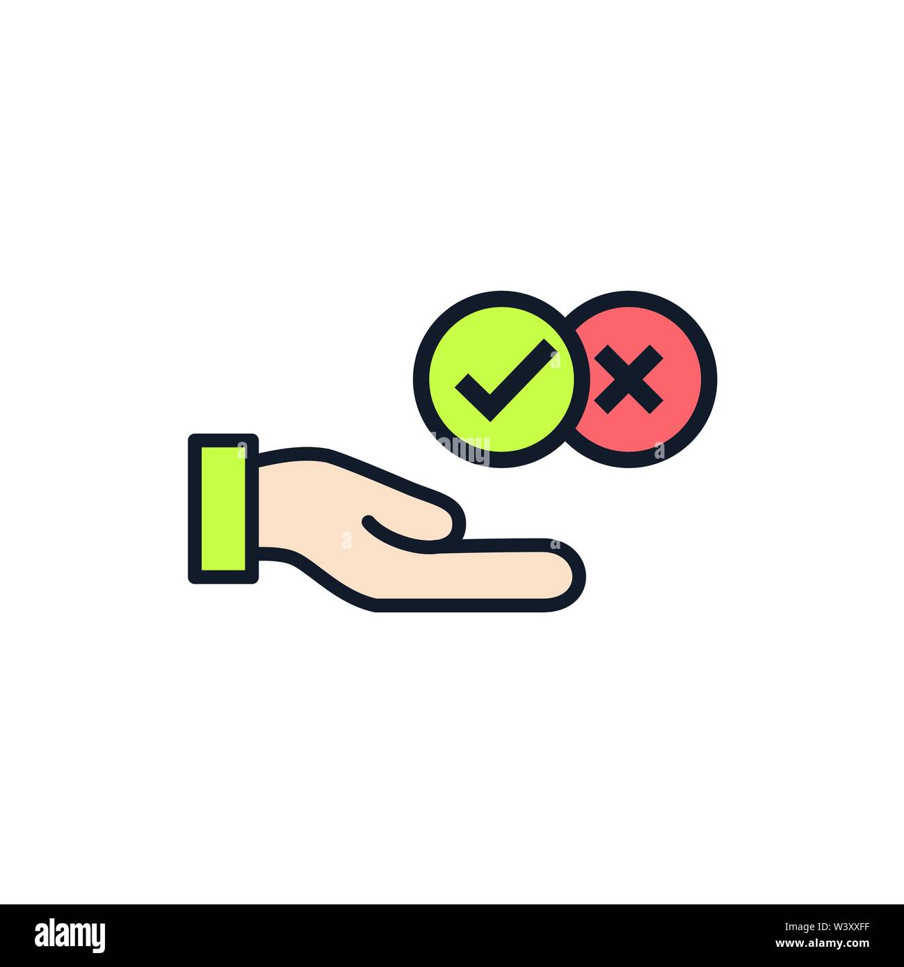 & Positif Négatif, vraies ou fausses images ou plus et moins Illustration de Vecteur