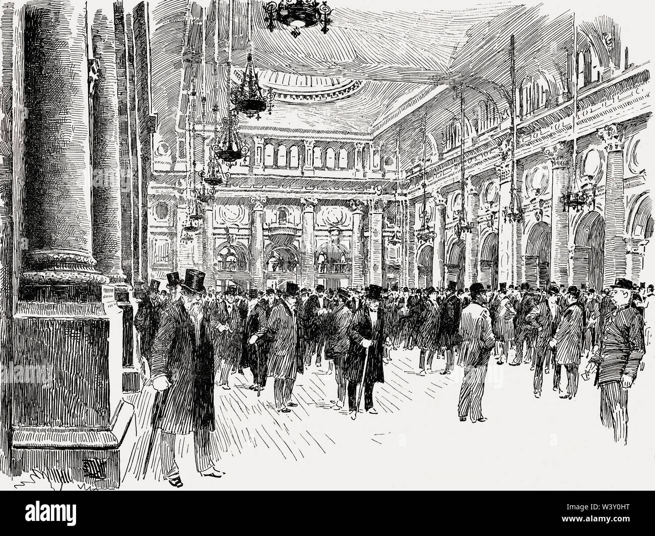 Le Royal Exchange, Manchester, Angleterre, RU, 19e siècle Banque D'Images