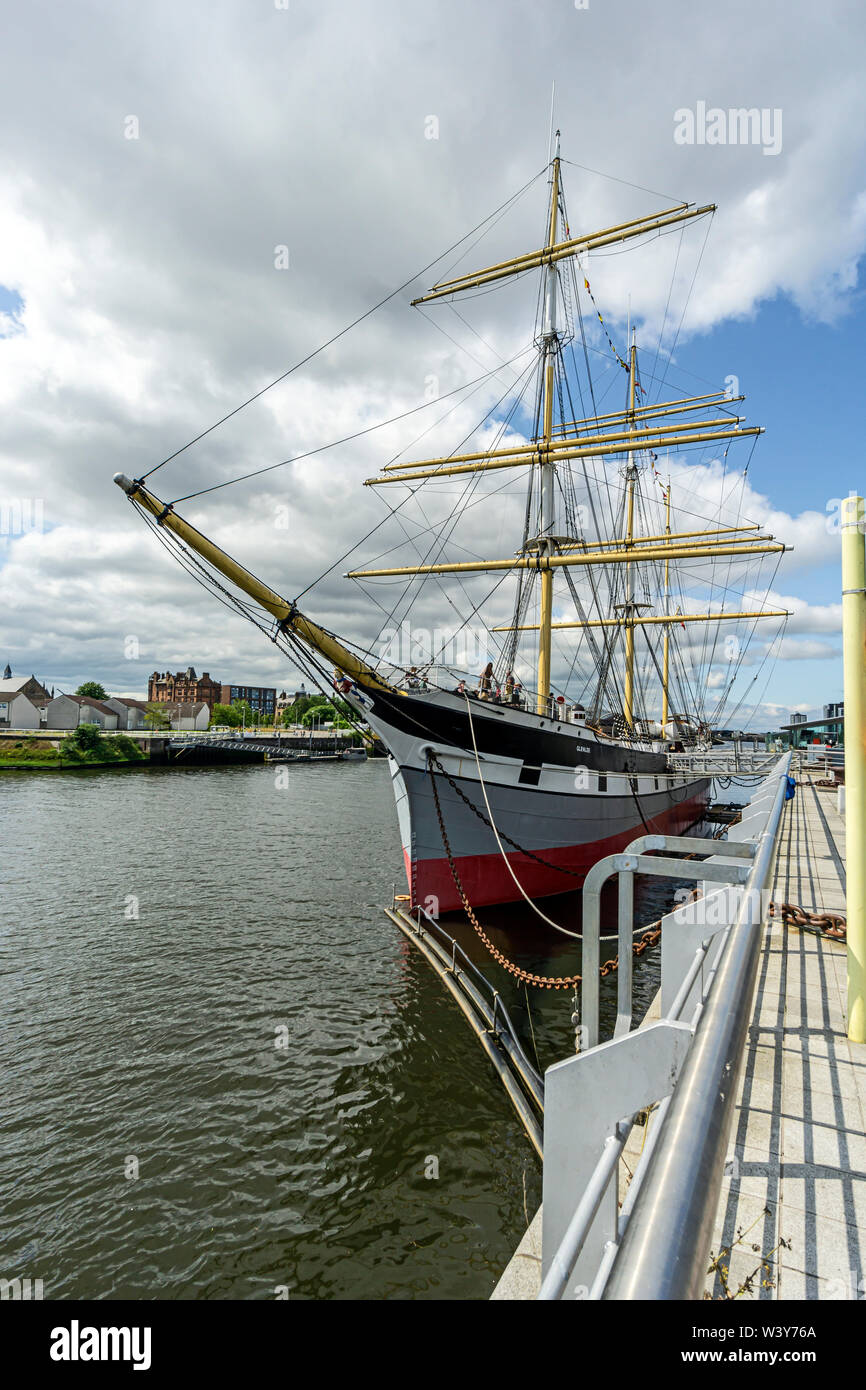 Le Tall Ship Glenlee amarré au Musée des Transports à Pointhuse Riverside Road Partick par la rivière Clyde à Glasgow Scotland UK Banque D'Images