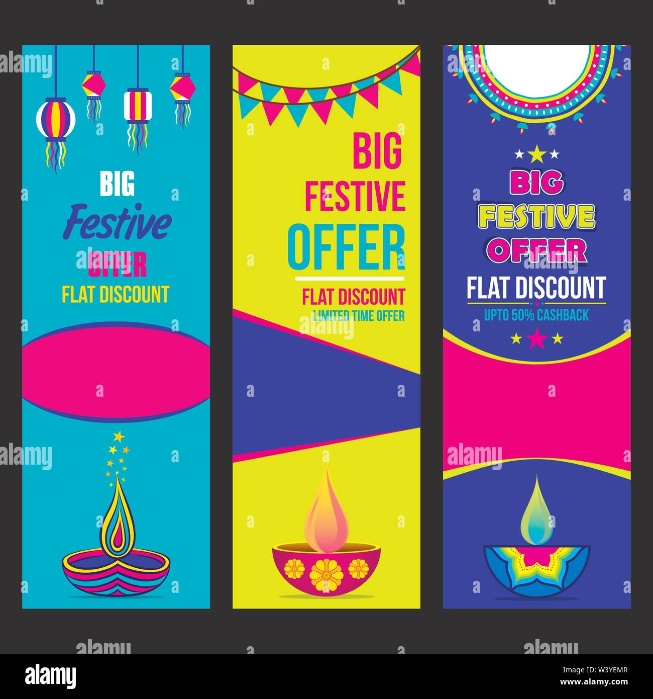 Grand créatif design de bannières de fête diwali festival ,offrir Illustration de Vecteur