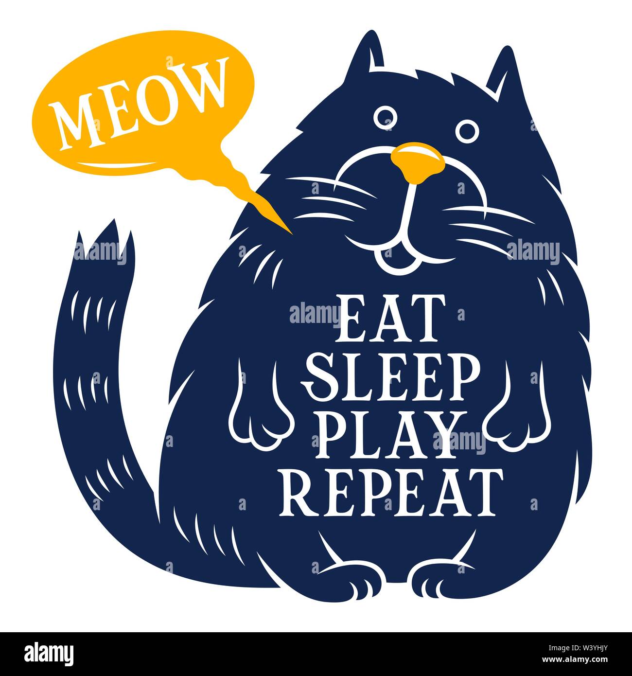 Chat mignon et de motivation devis pour impression de t-shirt. Funny graphiques pour enfant t shirt design. Vecteurs Illustration de Vecteur