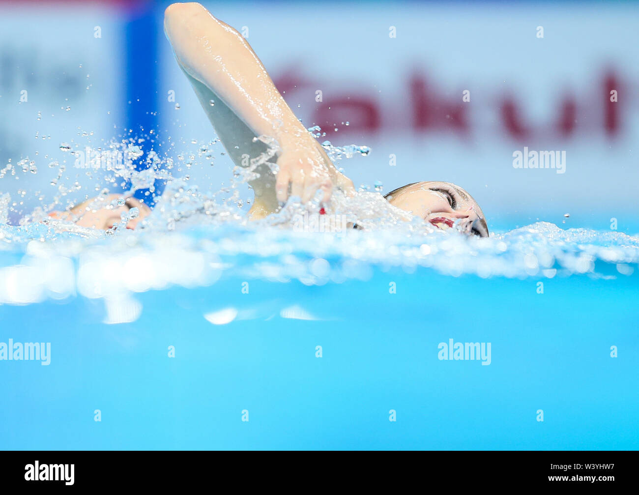 (190718) -- GWANGJU, 18 juillet 2019 (Xinhua) -- la Russie au cours de l'équipe concurrence de la femme de duo à Finale Championnats du Monde FINA à Gwangju, Corée du Sud le 18 juillet 2019. (Xinhua/Bai Xuefei) Banque D'Images