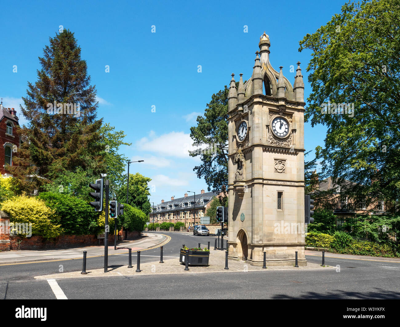 Tour de l'Horloge de Victoria pour commémorer le jubilé de diamant de la Reine Victoria sur la route du Nord à Ripon North Yorkshire Angleterre Banque D'Images