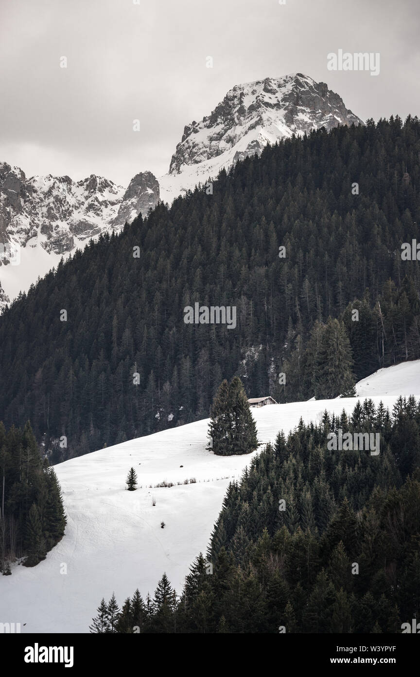 Vue sur les montagnes enneigées en Suisse, Europe Banque D'Images